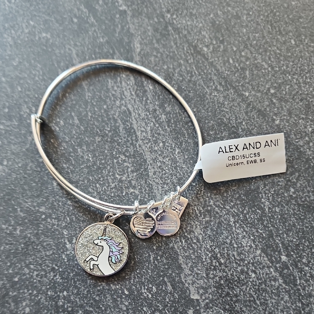 Alex and Ani Silver Bracelet with Unicorn Charm